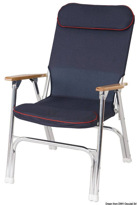 Складной стул с мягкой набивкой и каркасом из анодированного алюминия