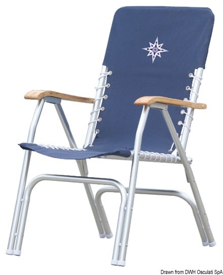 Складной стул с каркасом из анодированного алюминия 580 х 710 х 900 мм