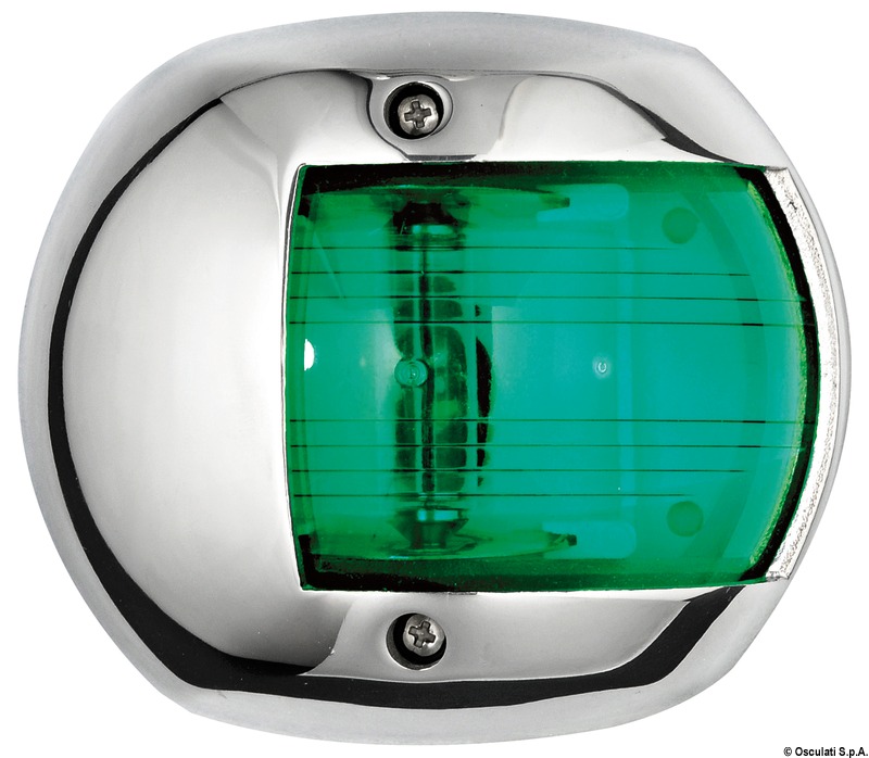Огонь Classic 12 из нержавеющей стали AISI 316 зеркальной полировки, зеленый, бортовой 112,5°, 12 В