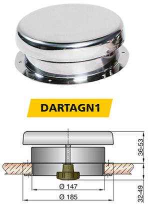 Вентилятор грибовидный D'Artagnan1 (Ø 185 мм, с декор.пластиковым кольцом)