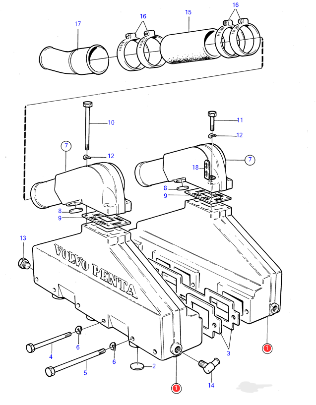Выхлопной патрубок VOLVO PENTA
