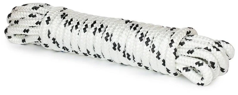 Шнур плетенный ШВАРТОВЫЙ 14,0 мм,бел/черн,2700 кг,9 м,евромоток