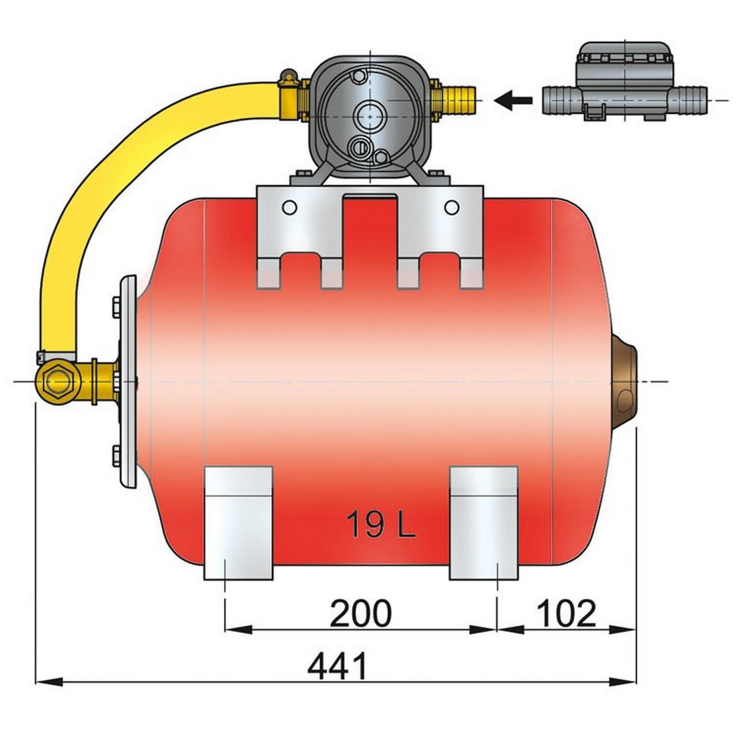 Напорный бак, 19 л. VETUS